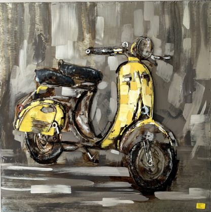 Schilderij van ijzer, scooter
