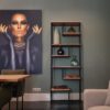 Roomdivider eikenhout met stalen frame