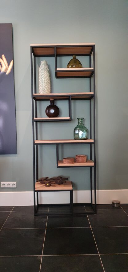 Roomdivider eikenhout met stalen frame - Afbeelding 6