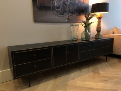 Tv dressoir oud zwart - Afbeelding 9