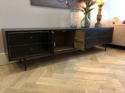 Tv dressoir oud zwart - Afbeelding 2