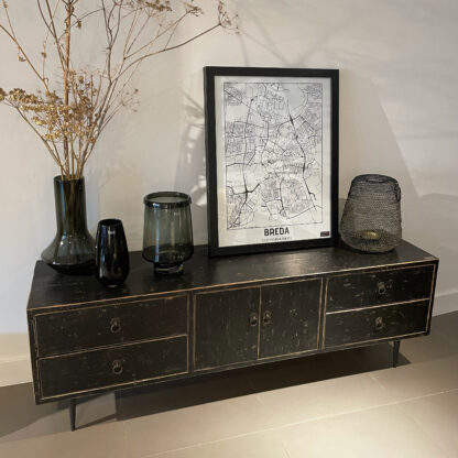 Tv dressoir oud zwart