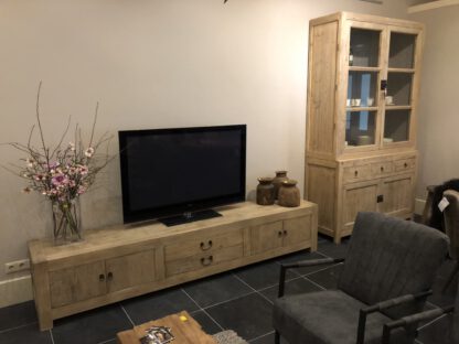 Tv meubel in oud zwart of blank Iepenhout - Afbeelding 4
