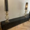 Tv meubel in oud zwart of blank Iepenhout - Afbeelding 10