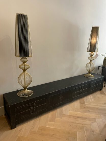 Tv meubel in oud zwart of blank Iepenhout - Afbeelding 10