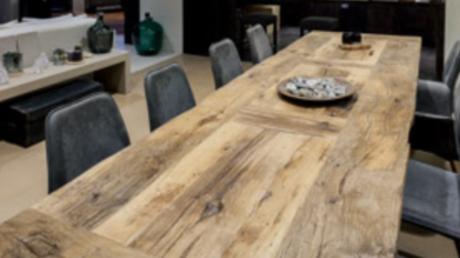 Ambachtelijke eettafel oud Frans eikenhout - Afbeelding 8