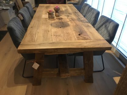 Ambachtelijke eettafel oud Frans eikenhout - Afbeelding 4