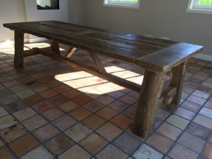 Ambachtelijke eettafel oud Frans eikenhout - Afbeelding 6