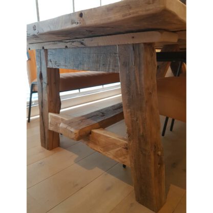 Ambachtelijke eettafel oud Frans eikenhout - Afbeelding 2
