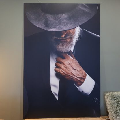 Dibond schilderij Man met Hoed