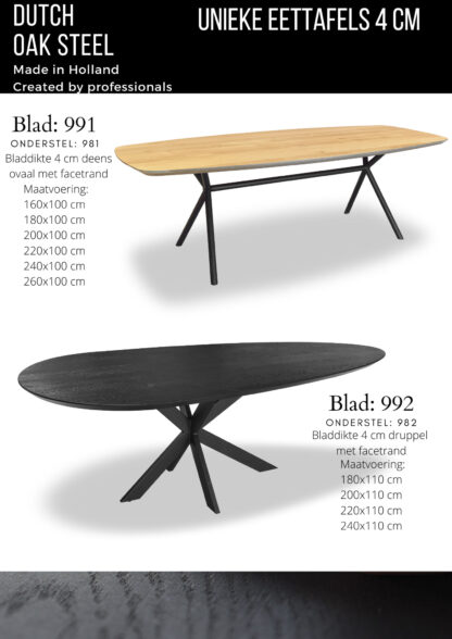 Eikenhouten eettafel Deens ovaal - Afbeelding 8