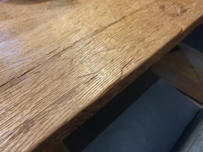 Oud eikenhouten eettafel - Afbeelding 6