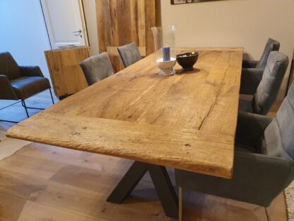 Oud eikenhouten eettafel - Afbeelding 3