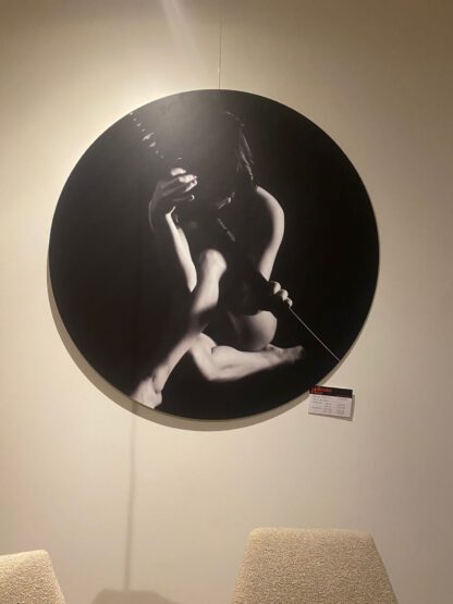 Dibond schilderij, vrouw met samurai zwaard