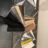 tv dressoir Scudo op maat Eiken met HPL blad en klep met stof bekleed - Afbeelding 4