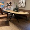 Eikenhouten eettafel half rond - Afbeelding 6