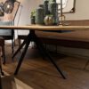 Eikenhouten eettafel half rond - Afbeelding 5