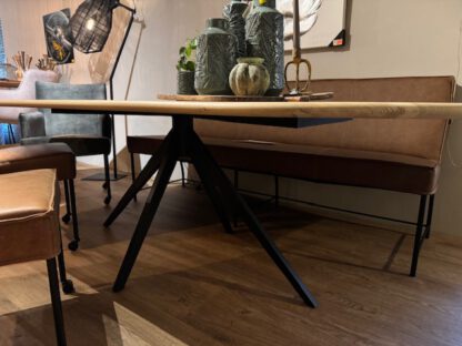 Eikenhouten eettafel half rond - Afbeelding 5