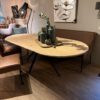 Eikenhouten eettafel half rond - Afbeelding 2