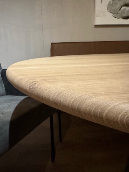 Eikenhouten eettafel half rond - Afbeelding 3