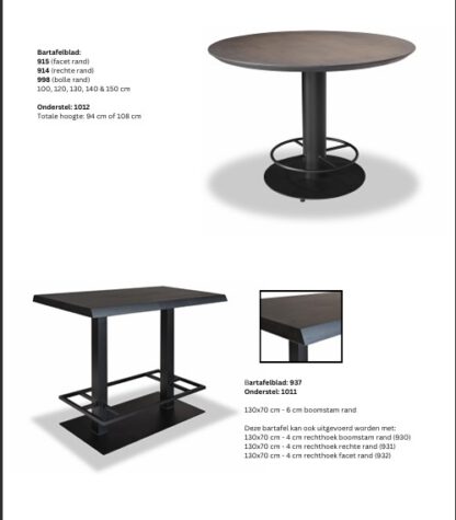 Bartafel 1012  94 cm hoog - Afbeelding 6