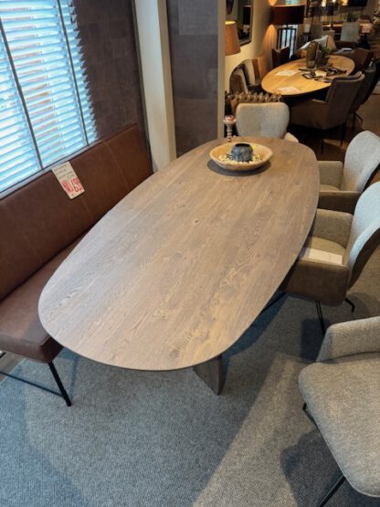 Eikenhouten eettafel stomp ovaal - Afbeelding 3